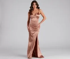 Windsor. Abigail Ruched Satin Mermaid Dress -Formal Dresses Online Shop 05002 1952 1 e46686ee 0160 4694 80f9 2f03fb4d5c4b