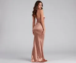 Windsor. Abigail Ruched Satin Mermaid Dress -Formal Dresses Online Shop 05002 1952 2 7ed6f7c8 3ff7 4293 bdcf b89fb2ef3c13