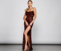 Windsor. Galilea Formal High Slit Sequin Dress 13 Windsor. Galilea Formal High Slit Sequin Dress -Formal Dresses Online Shop 05002 1971 4 1