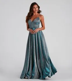 Windsor. Soleil Formal Open Back Glitter Dress