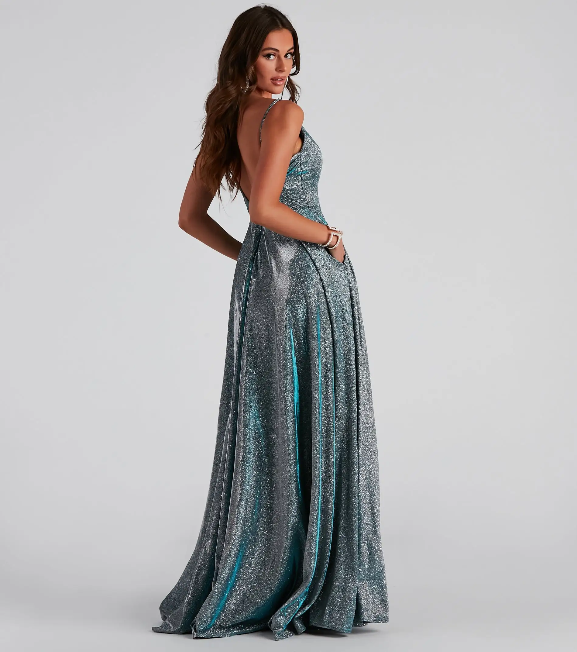 Windsor. Soleil Formal Open Back Glitter Dress 4 Windsor. Soleil Formal Open Back Glitter Dress - Image 2
