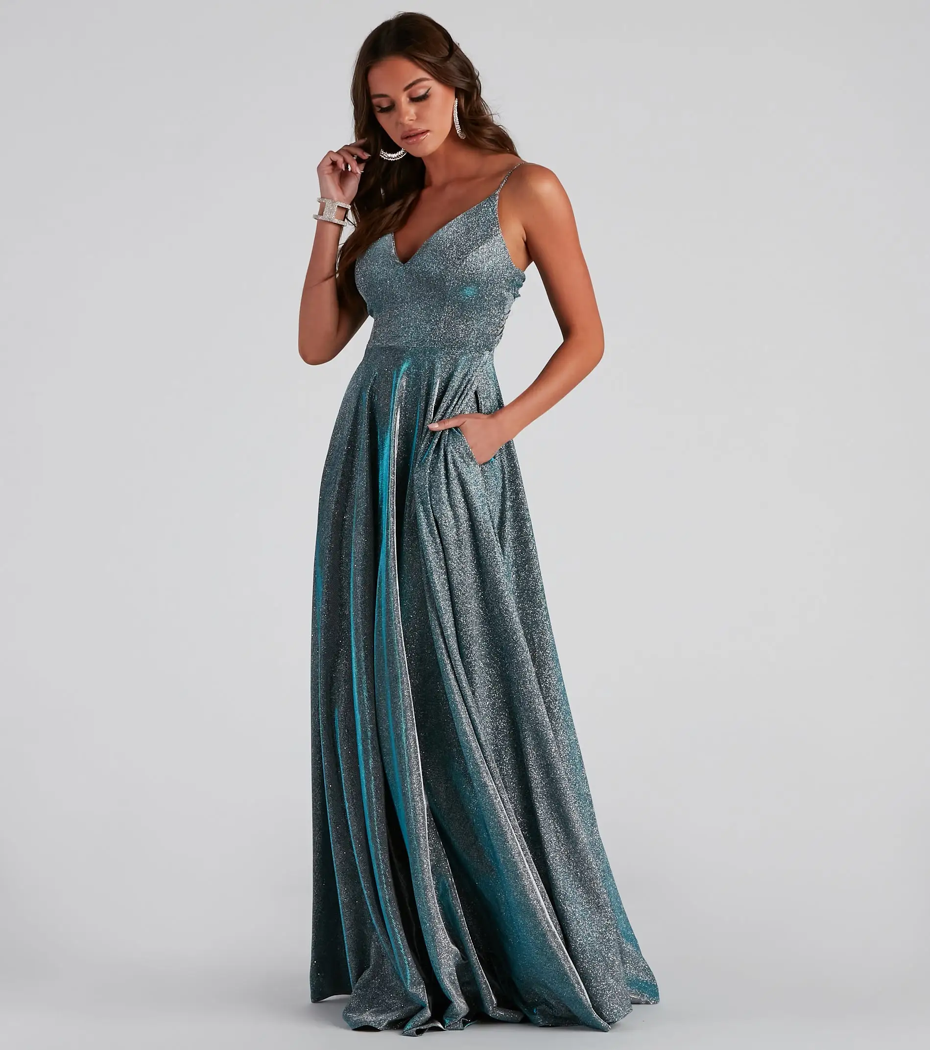 Windsor. Soleil Formal Open Back Glitter Dress 5 Windsor. Soleil Formal Open Back Glitter Dress - Image 3