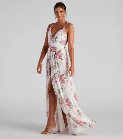 Windsor. Geneviève Floral Chiffon Wrap Dress -Formal Dresses Online Shop 05002 2059 1