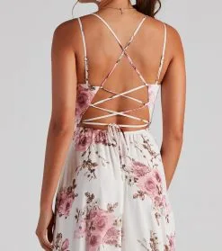 Windsor. Geneviève Floral Chiffon Wrap Dress -Formal Dresses Online Shop 05002 2059 2