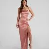 Windsor. Ayla High Slit Satin Dress -Formal Dresses Online Shop 05002 2091 1