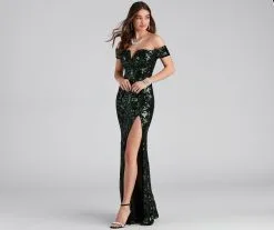Windsor. Carter Sequin Scroll A-Line Formal Dress -Formal Dresses Online Shop 05002 2107 3