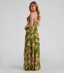 Windsor. Valerie Tiered Floral Printed Dress -Formal Dresses Online Shop 05002 2116 2