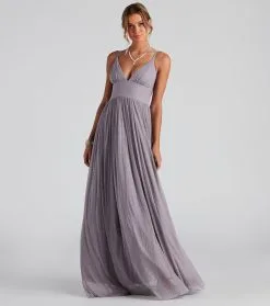 Windsor. Eileen Formal Swiss Dot A-Line Dress