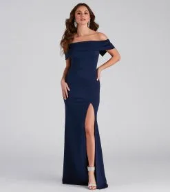 Windsor. Coralie Off Shoulder Front Slit Dress 58 Windsor. Coralie Off Shoulder Front Slit Dress -Formal Dresses Online Shop 05002 2192 3