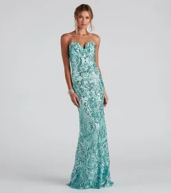 Windsor. Cordelia Formal Damask Sequin Dress 9 Windsor. Cordelia Formal Damask Sequin Dress -Formal Dresses Online Shop 05002 2215 3