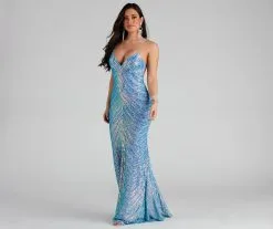 Windsor. Petra Formal Iridescent Sequin Dress -Formal Dresses Online Shop 05002 2226 3