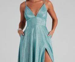 Windsor. Freya Glitter A-Line Dress -Formal Dresses Online Shop 05002 2233 4