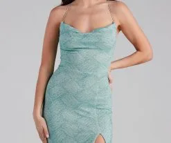 Windsor. Doria Formal High Slit Glitter Dress -Formal Dresses Online Shop 05002 2261 3