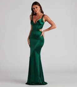 Windsor. Sloane Satin Corset Formal Dress