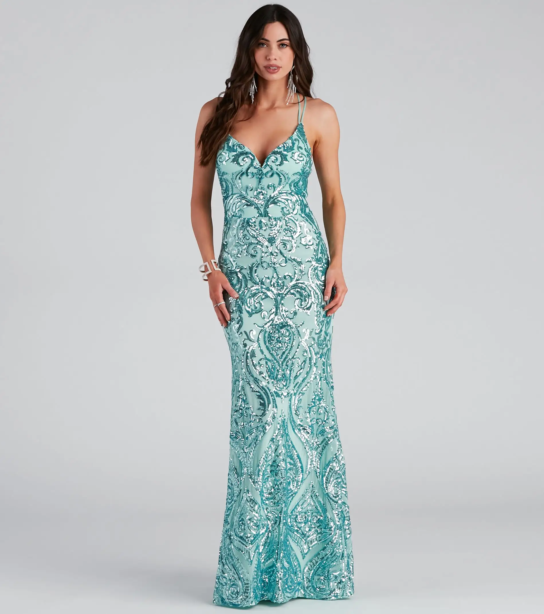 Windsor. Aliyah Formal Sequin Lace Back Dress 3 Windsor. Aliyah Formal Sequin Lace Back Dress