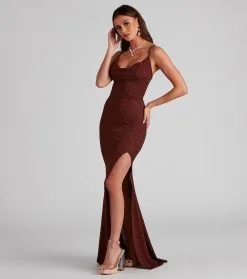 Windsor. Sara Formal Glitter Lace-Up Dress