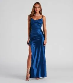 Windsor. Drea Formal High Slit Ruched Dress -Formal Dresses Online Shop 05002 2385 1 159139a5 4ebd 4280 b9d0 267a231778d9