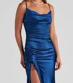 Windsor. Drea Formal High Slit Ruched Dress -Formal Dresses Online Shop 05002 2385 4 196d8904 a163 47b3 8e5a 5a1ac48920a8