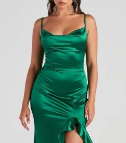 Windsor. Frida Formal Satin Ruffle Dress -Formal Dresses Online Shop 05002 2436 4