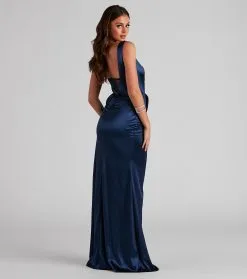 Windsor. Lo Formal One-Shoulder Satin Corset Dress -Formal Dresses Online Shop 05002 2469 2