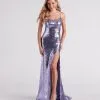 Windsor. Kellie Formal Sequin Lace-Up Dress