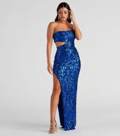 Windsor. Lenny Formal Sequin One Shoulder Dress
