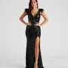 Windsor. Elle Formal Sequin Feather Long Dress -Formal Dresses Online Shop 05002 2554 1