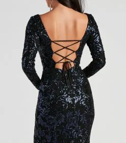 Windsor. Arial Formal Sequin Lace-Up Dress -Formal Dresses Online Shop 05002 2575 4