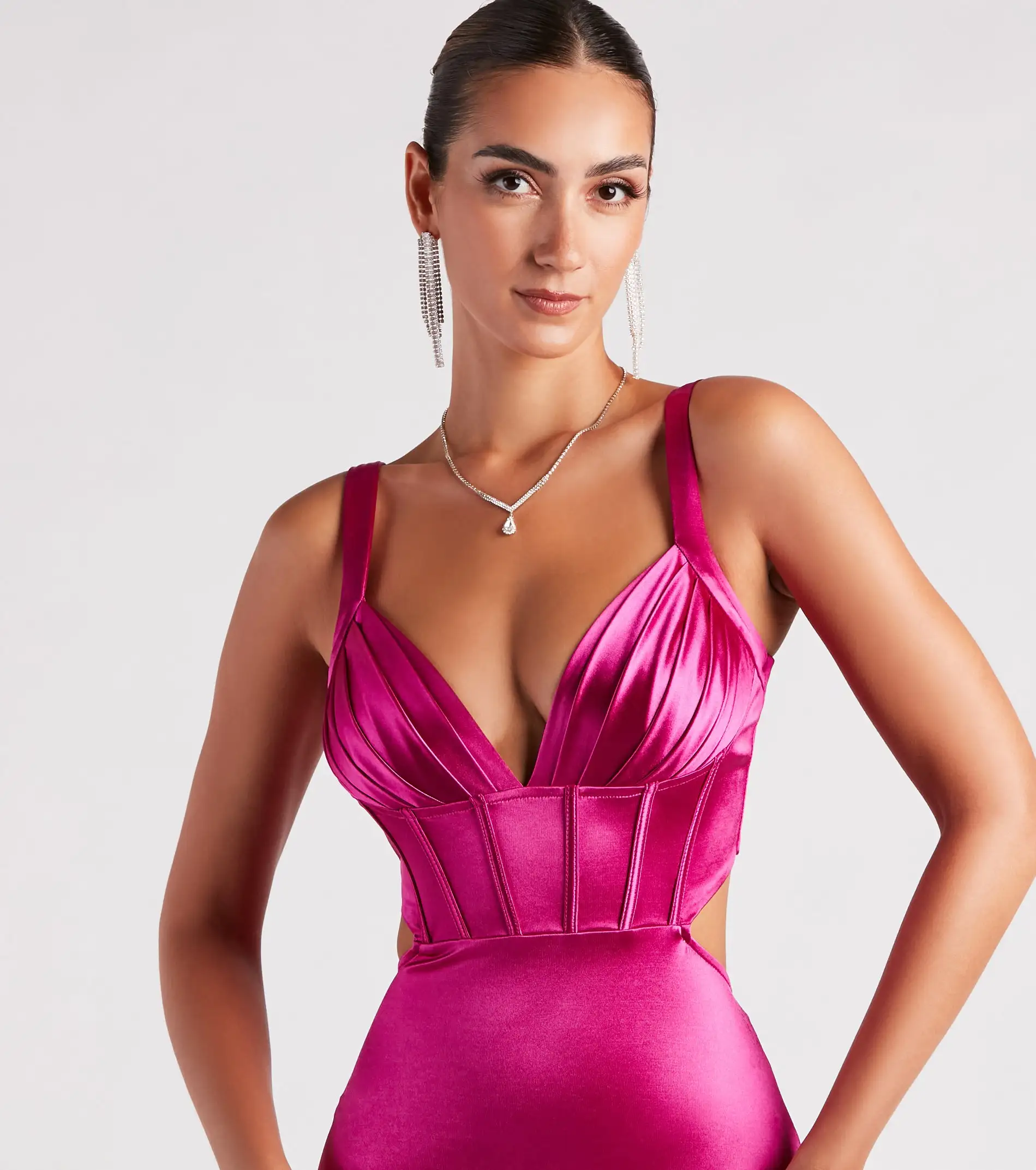 Windsor. Sloane Satin Corset Formal Dress 10 Windsor. Sloane Satin Corset Formal Dress - Image 8
