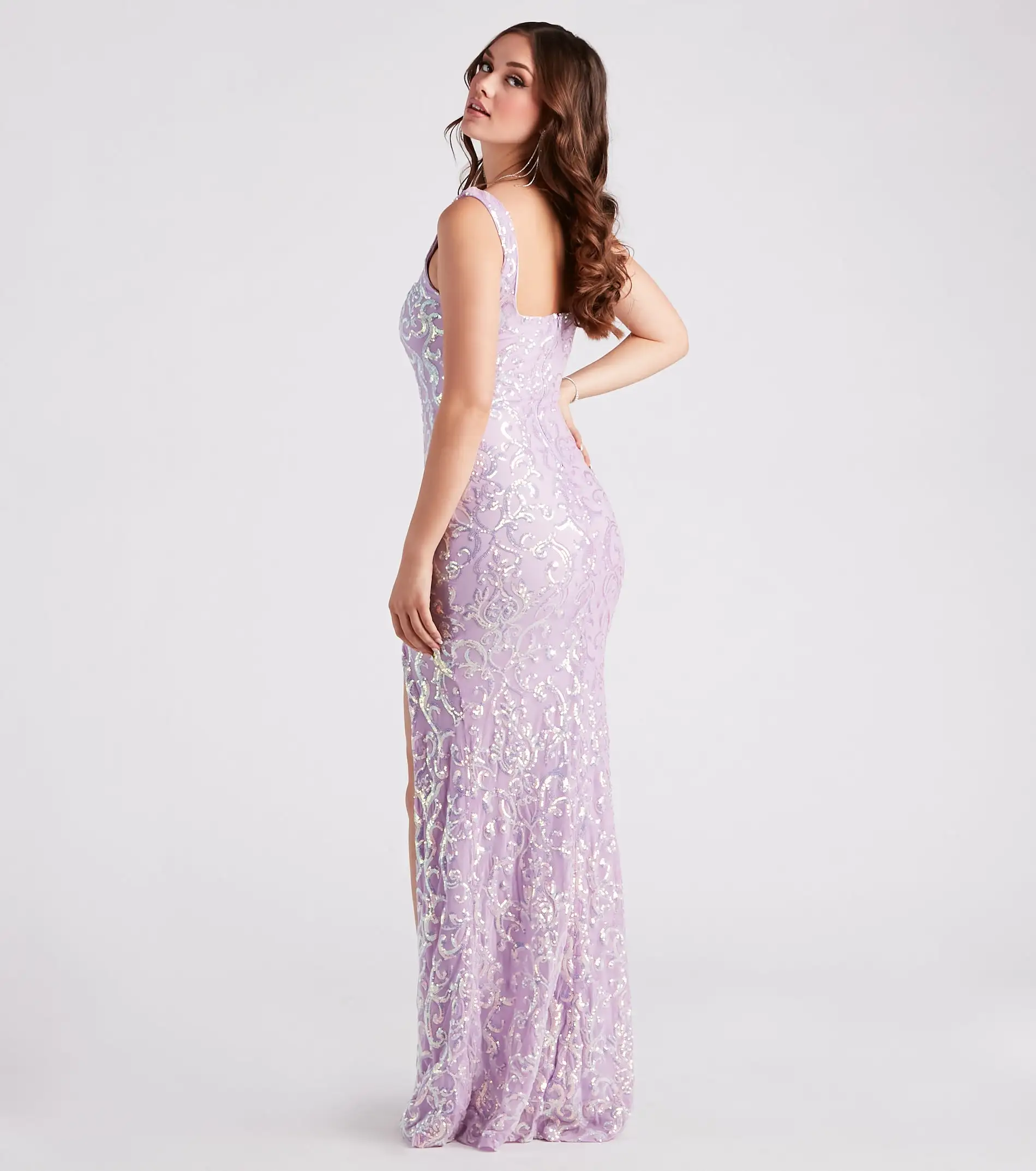 Windsor. Jovie Formal Sequin Slit Mermaid Long Dress 4 Windsor. Jovie Formal Sequin Slit Mermaid Long Dress - Image 2