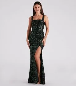 Windsor. Jovie Formal Sequin Slit Mermaid Long Dress -Formal Dresses Online Shop 05002 2864 1