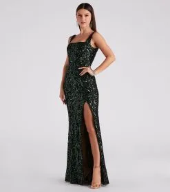 Windsor. Jovie Formal Sequin Slit Mermaid Long Dress -Formal Dresses Online Shop 05002 2864 3