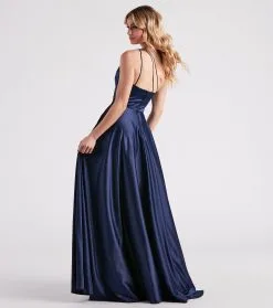 Windsor. Katherine One-Shoulder Satin Formal Dress -Formal Dresses Online Shop 05002 3026 2 f362a0ac 5f47 42d4 a8fe ae3f77996b3c