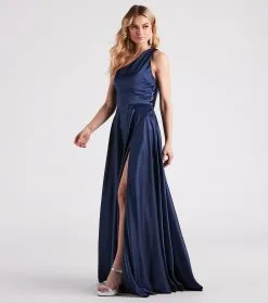 Windsor. Katherine One-Shoulder Satin Formal Dress -Formal Dresses Online Shop 05002 3026 3 b1c9f160 d5fc 4f4e b99b 633ddc065854