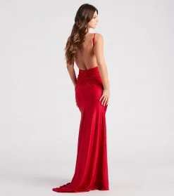 Windsor. Reagan Formal Satin Low Back Mermaid Dress
