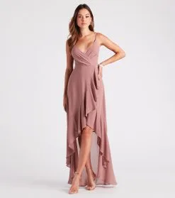 Windsor. Gracie Formal Chiffon A-Line High Low Dress