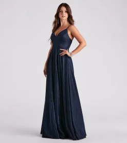 Windsor. Kimora Formal Woven Glitter A-Line Dress -Formal Dresses Online Shop 05002 3895 3