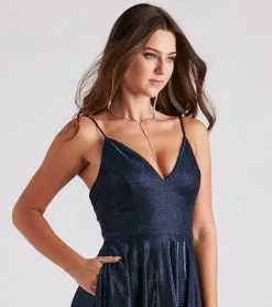 Windsor. Kimora Formal Woven Glitter A-Line Dress -Formal Dresses Online Shop 05002 3895 4