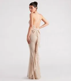 Windsor. Linda Formal Glitter Ruffled Dress -Formal Dresses Online Shop 05002 4104 1 1