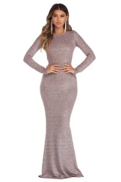 Windsor. Vivienne Glitter Open Back Dress