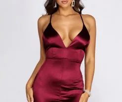 Windsor. Raelynn Satin Cross Strap Dress -Formal Dresses Online Shop 05002 5201 3 1
