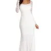 Windsor. Delilah Illusion Lace Formal Dress
