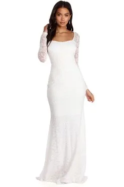 Windsor. Delilah Illusion Lace Formal Dress