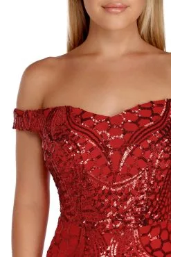 Windsor. Shayla Off The Shoulder Sequin Dress -Formal Dresses Online Shop 05002 5880 4