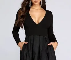 Windsor. Rhonda High Slit Taffeta Dress 8 Windsor. Rhonda High Slit Taffeta Dress -Formal Dresses Online Shop 05002 5883 3