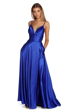 Windsor. Tegan Formal Lattice Satin Dress