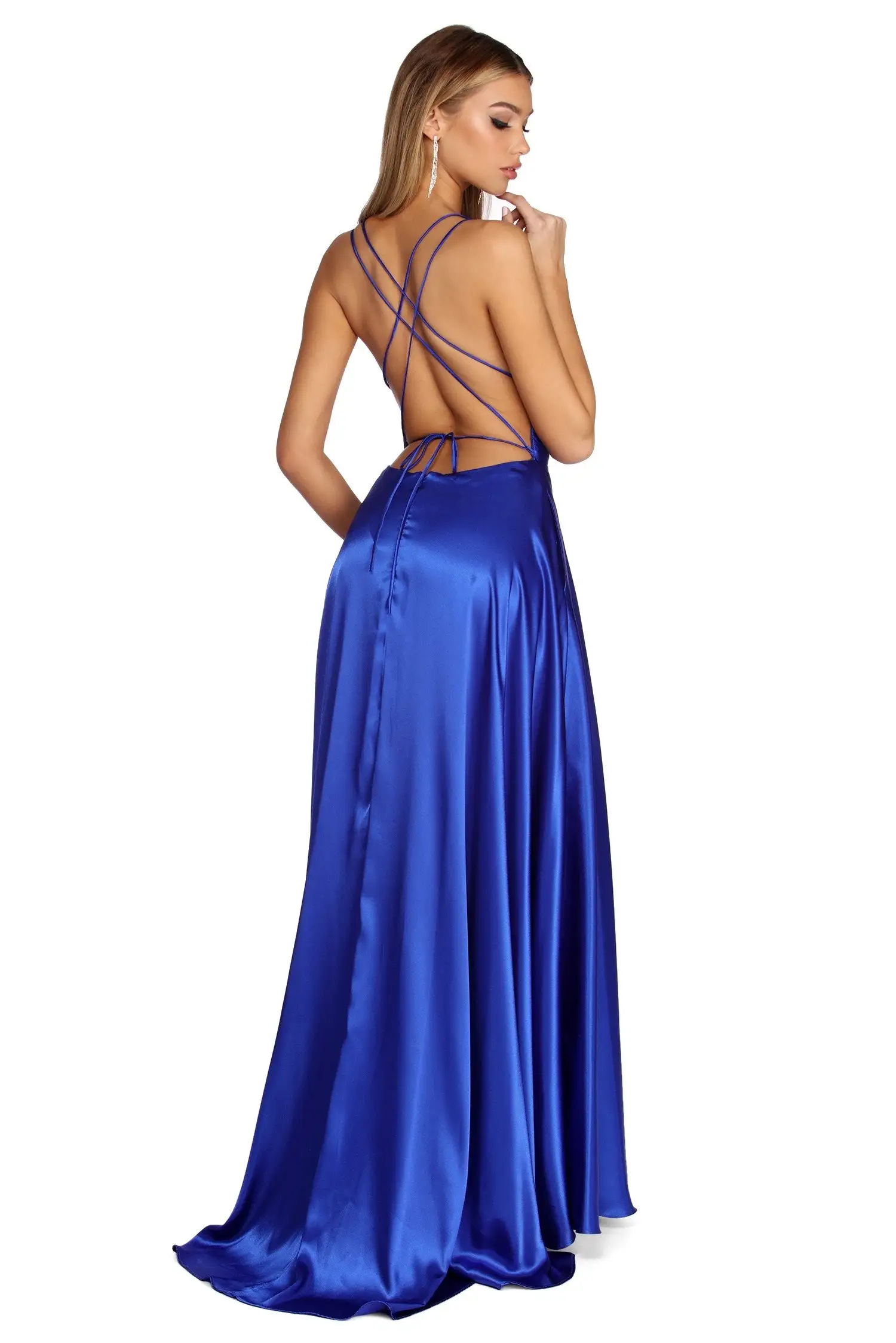 Windsor. Tegan Formal Lattice Satin Dress 5 Windsor. Tegan Formal Lattice Satin Dress - Image 3