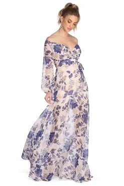 Windsor. Britt Wrap Formal Floral Dress -Formal Dresses Online Shop 05002 6343 2