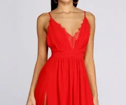 Windsor. Angelique Formal High Slit Lace Dress 12 Windsor. Angelique Formal High Slit Lace Dress -Formal Dresses Online Shop 05002 6351 3