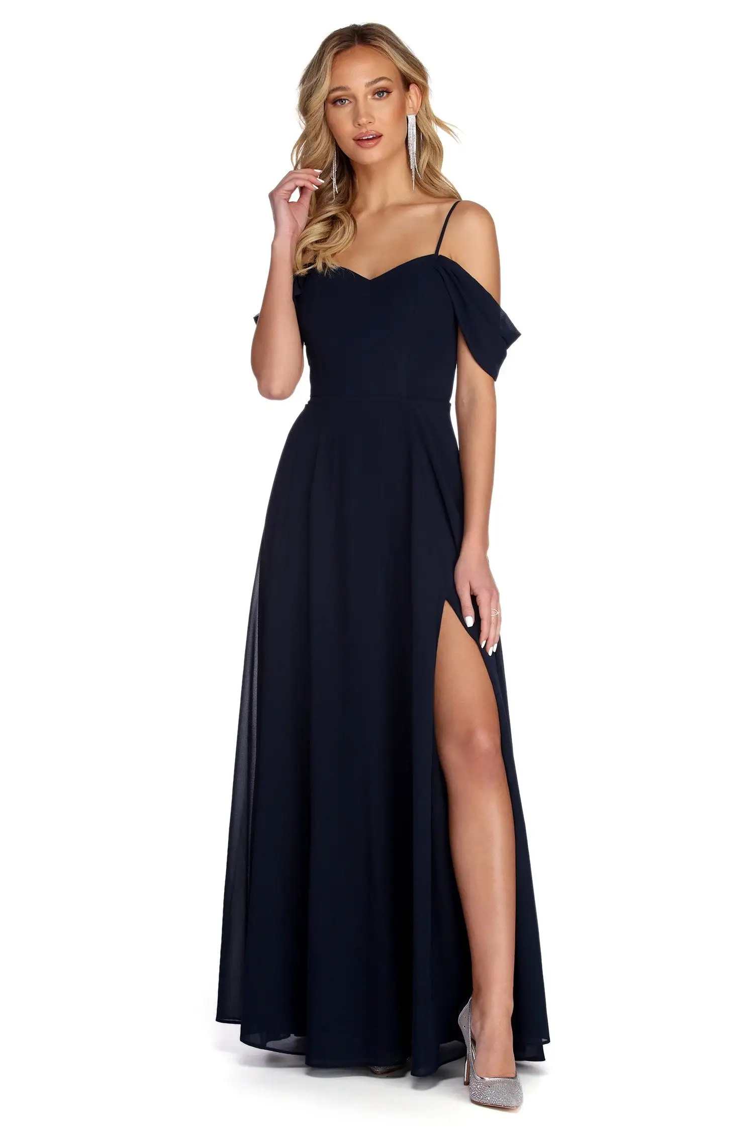 Windsor. Vanessa Formal Chiffon Lattice Dress 5 Windsor. Vanessa Formal Chiffon Lattice Dress - Image 3